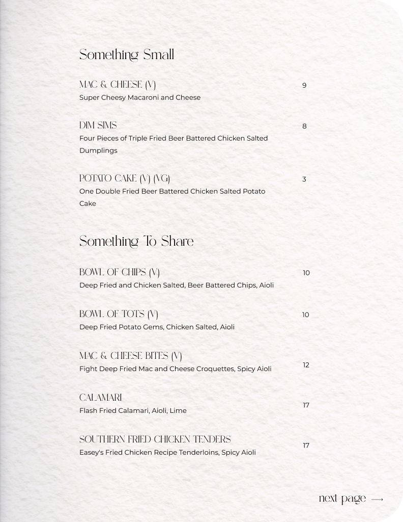 Food Menu